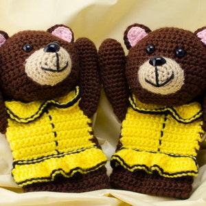 Bear Mitts: Crochet Mittens Pattern, PDF download image 1