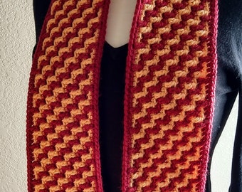 Flight of Stairs Scarf: Crochet Scarf Pattern, PDF download