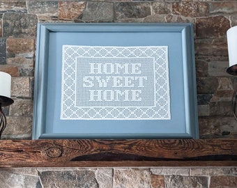 Filet "Home Sweet Home": Crochet Pattern, pdf download