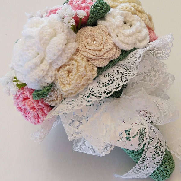 Bridal Bouquet & Boutonniere: Crochet Bouquet Pattern, PDF download