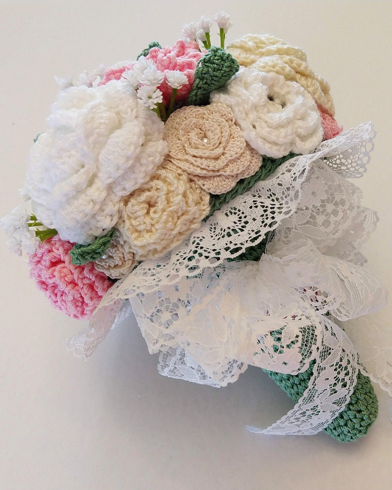 Bridal Bouquet & Boutonniere: Crochet Bouquet Pattern, PDF download image 1