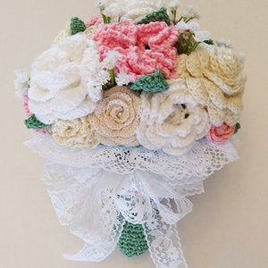 Bridal Bouquet & Boutonniere: Crochet Bouquet Pattern, PDF download image 3