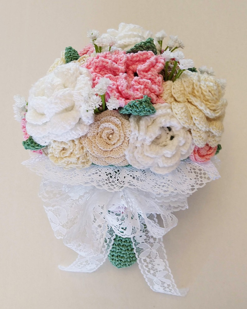 Bridal Bouquet & Boutonniere: Crochet Bouquet Pattern, PDF download image 3