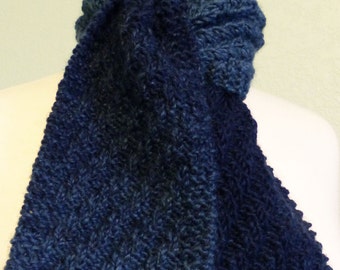 Half-Skein Diagonal Scarfie: Knit Scarf Pattern, PDF download