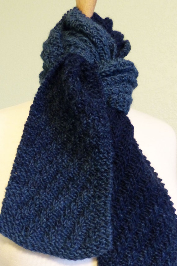 Half-skein Diagonal Scarfie: Knit Scarf Pattern, PDF Download