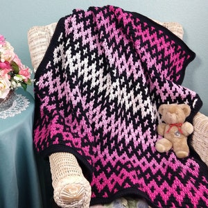 Dueling Diamonds Blanket: Crochet Afghan Pattern, PDF download