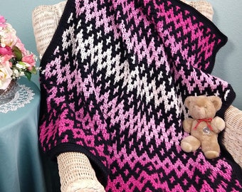Dueling Diamonds Blanket: Crochet Afghan Pattern, PDF download