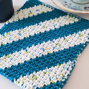 Diagonals and Lanterns Potholder: Crochet Potholder Pattern, PDF download