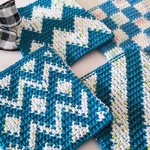 Tapestry Thermal Stitch Potholders: Crochet Potholders Pattern, PDF download