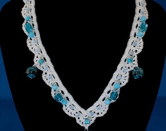 Beaded Shells Necklace: Crochet Necklace Pattern, PDF download
