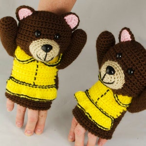 Bear Mitts: Crochet Mittens Pattern, PDF download image 2