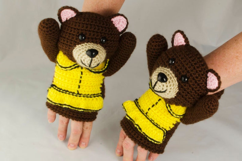 Bear Mitts: Crochet Mittens Pattern, PDF download image 2