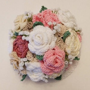 Bridal Bouquet & Boutonniere: Crochet Bouquet Pattern, PDF download image 2