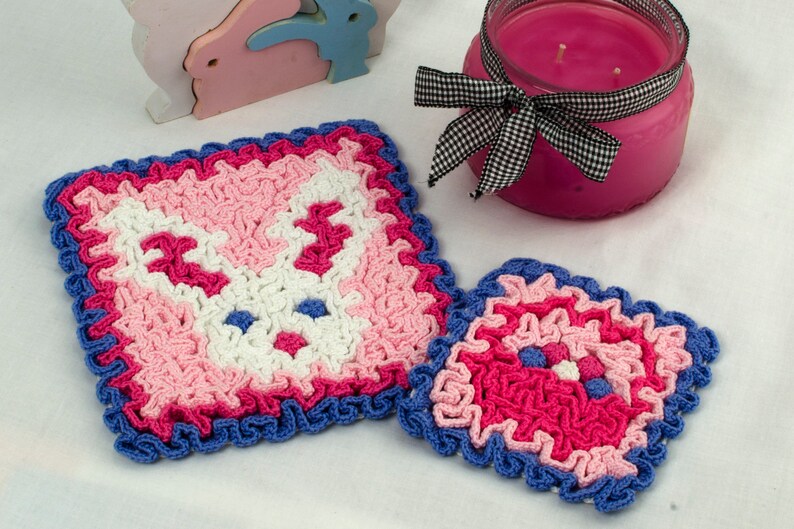 6 Wiggly Crochet Hot Pads & Coasters: Crochet Hot Pad Pattern, PDF download image 7