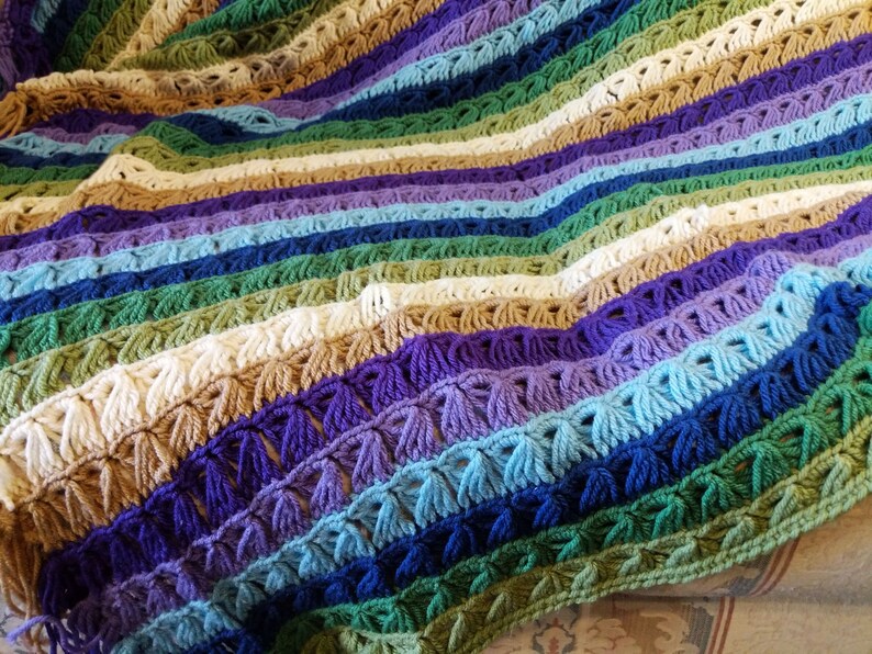 Broomstick Lace Afghan Crochet Afghan Etsy