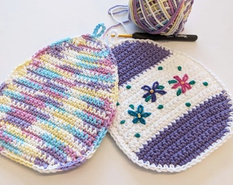 Easter Egg Potholder: Crochet Potholder Pattern, PDF download