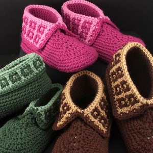 Family Slippers for men, women and teens: Crochet Slippers Pattern, PDF download image 1