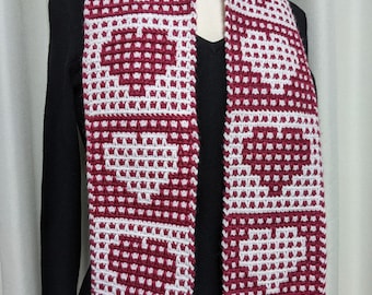 Hearts in Love Mosaic Scarf