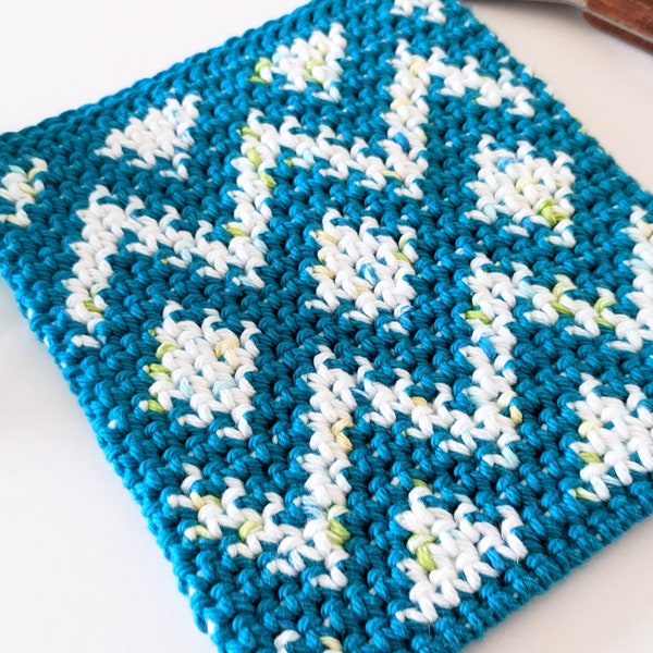 Diamonds and Zigzags Potholder: Crochet Potholder Pattern, PDF download
