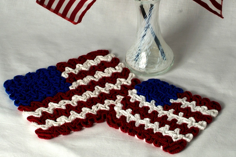 6 Wiggly Crochet Hot Pads & Coasters: Crochet Hot Pad Pattern, PDF download image 3