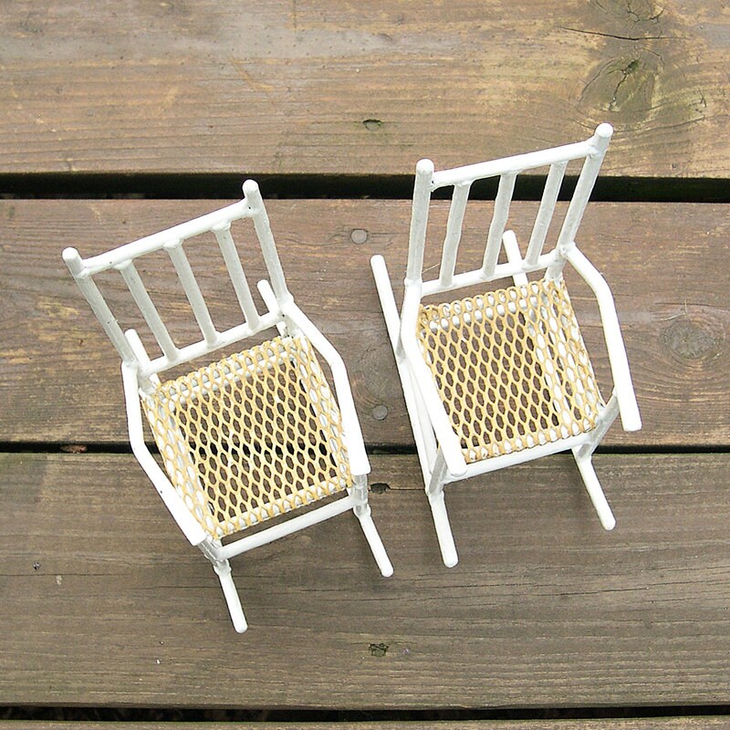 Sillas de patio en miniatura conjunto de metal hecho a mano | Etsy