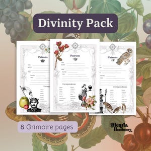 Template Printable - Witch Grimoire - Divinity Pack