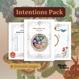 Template Printable - Witch Grimoire - Intention Pack
