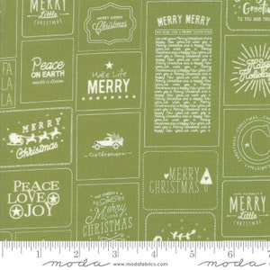 Moda Fabrics Christmas Cards green, 18,00 EUR/meter