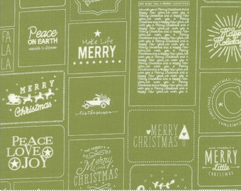 Moda Fabrics Christmas Cards green, 18,00 EUR/meter