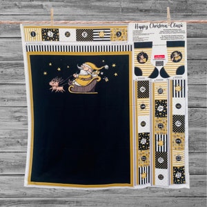 Advent Calendar Canvas Panel Happy Christmas Classic ochre black by Steinbeck