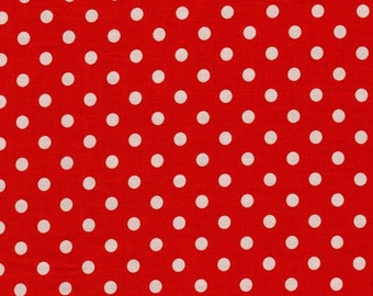 Swafing fabric Judith red with large white dots, 10,00 EUR/meter