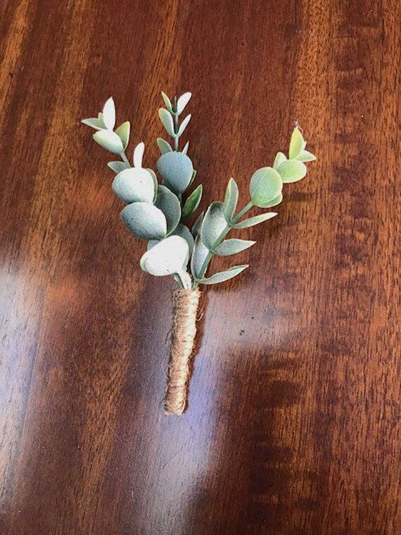 Rustic Wedding Boutonniere Greenery Boutonniere Wedding Etsy