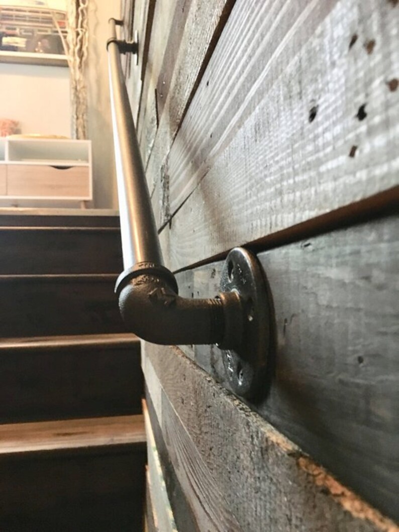 1 Iron Pipe Handrail for Stairs Industrial Safety Etsy