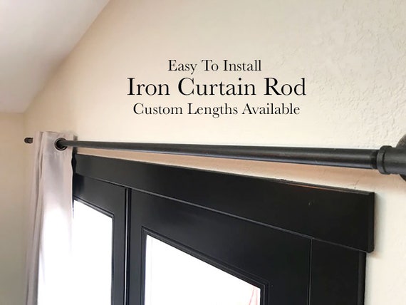Iron Pipe Curtain Rod Industrial Curtain Rod Easy To Etsy