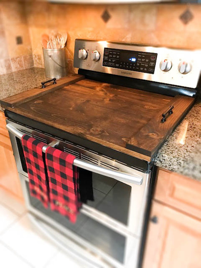 Wooden Stove Cover Stovetop Cover Cooktop Cover Serving Etsy