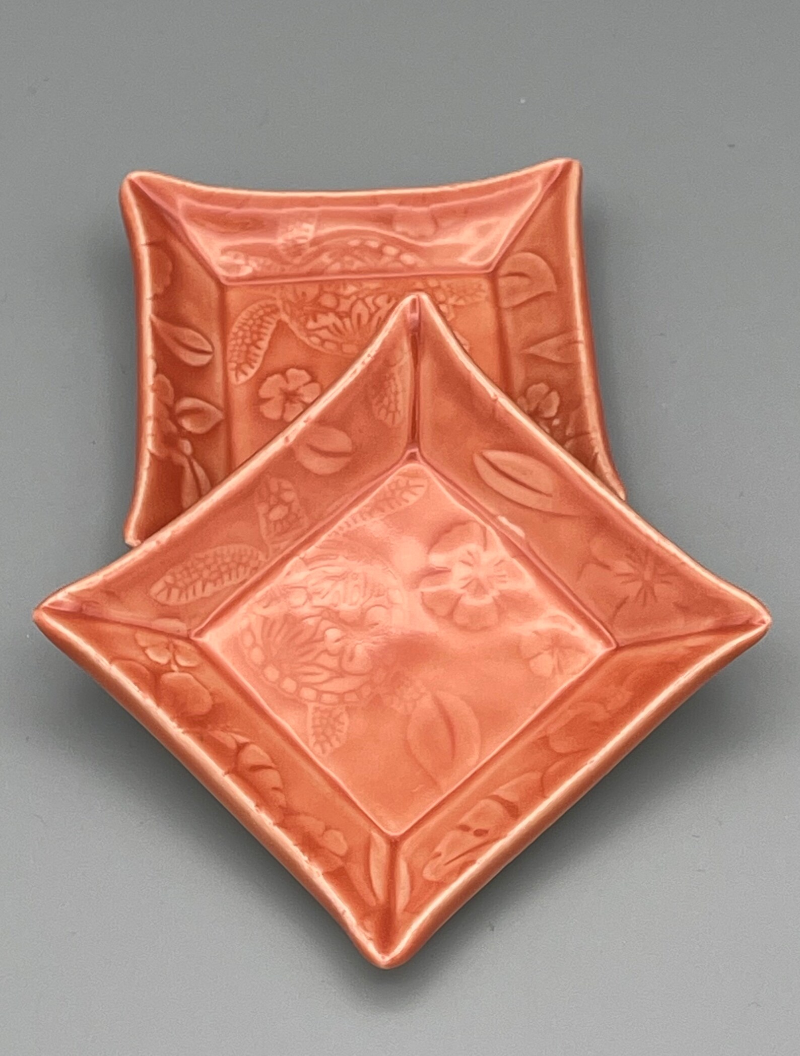 Ceramic square plates. Set of two small handmade ceramic Etsy