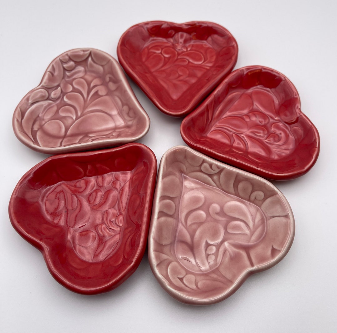 Ceramic Heart Plates. One Handmade Ceramic