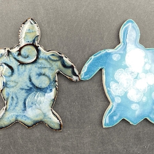 Ceramic mosaic turtles. Porcelain sea turtle tiles. Mosaic turtle tiles by Fabulousfungi