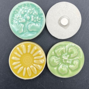 Pastel colored magnets, set of four handmade ceramic fridge magnets with neodymium magnets by Fabulousfungi image 3
