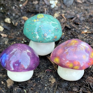 Three hand crafted ceramic toadstools Fabulous Fungi by Fabulousfungi- T462