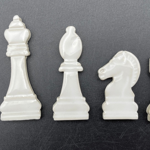 Ceramic mosaic chess pieces. Set of six chess tiles, by Fabulousfungi