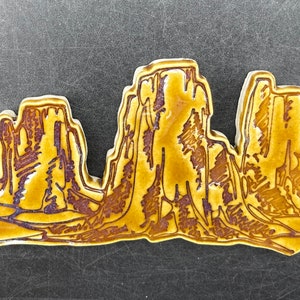 Ceramic mosaic Sedona mountain range tile. One handmade mountain tile by Fabulousfungi. SM1