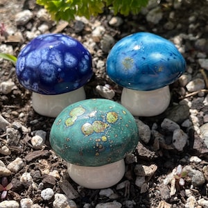 Three hand crafted ceramic toadstools Fabulous Fungi by Fabulousfungi- T442