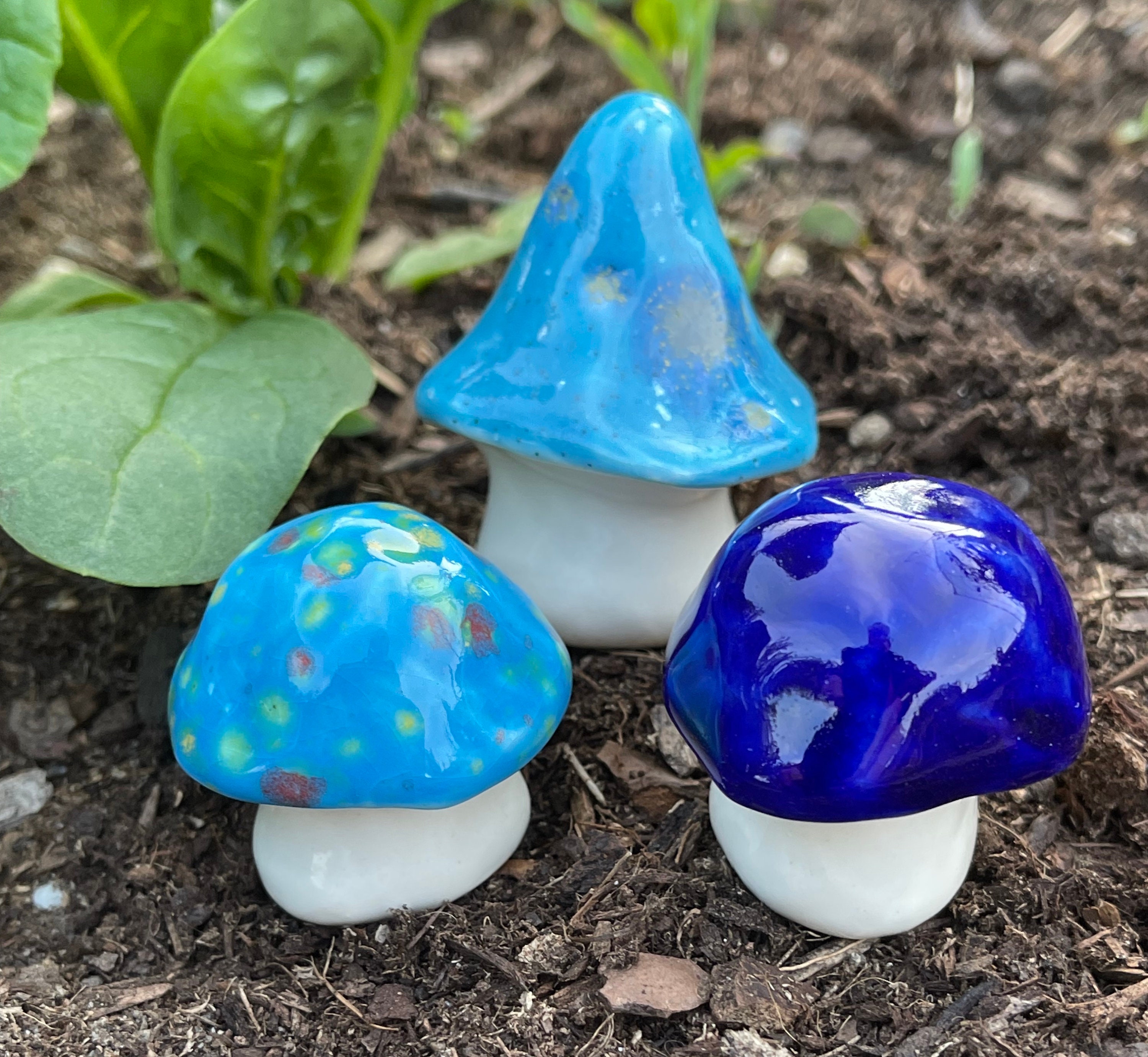 Fungibles ファンジブルズ Fairy Mushrooms -fabulous Purple Fungi. Three Hand Crafted