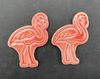 Azulejo de mosaico cerámico con flamencos. Azulejo artesanal de flamencos, aves tropicales, por Fabulousfungi. F 4