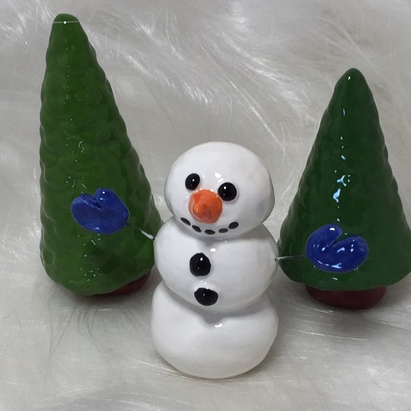 Ceramic Snowman Etsy