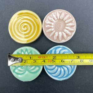 Pastel colored magnets, set of four handmade ceramic fridge magnets with neodymium magnets by Fabulousfungi image 9