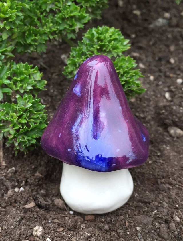 Fairy Mushrooms -three Ceramic Toadstools, Fabulous Fungi by
