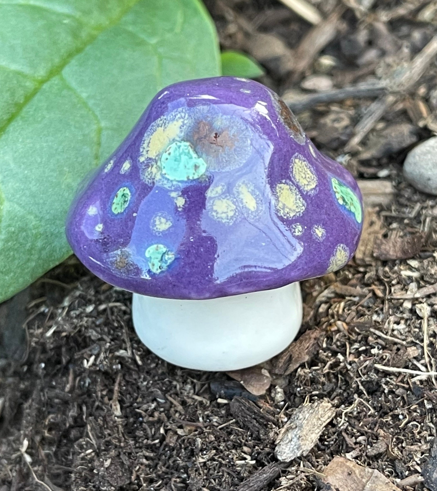 Fungibles ファンジブルズ Fairy Mushrooms -fabulous Purple Fungi. Three Hand Crafted