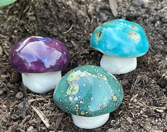 Three hand crafted ceramic toadstools Fabulous Fungi by Fabulousfungi- T449